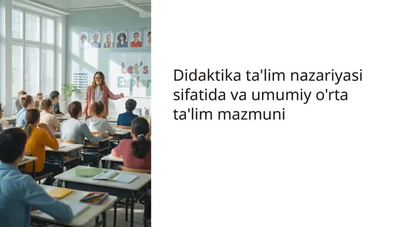 Didaktika ta'lim nazariyasi