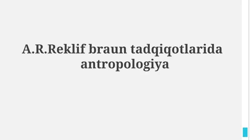Radklif-Braun antropologiyasi