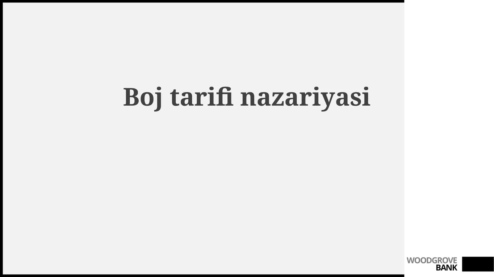 Bojtarifinazariyasi