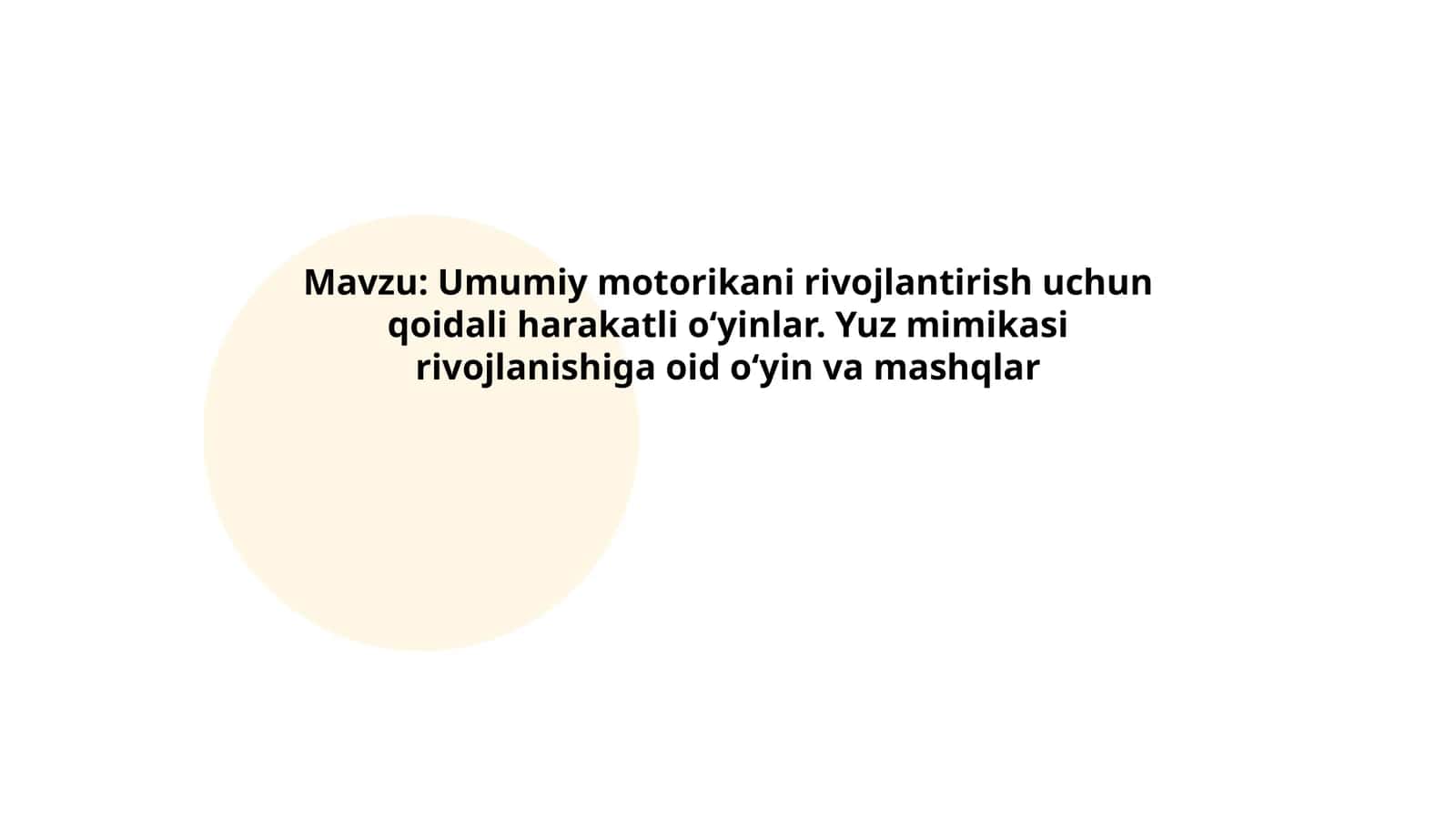 Umumiy motorikani rivojlantirish uchun qoidali harakatli o‘yinlar