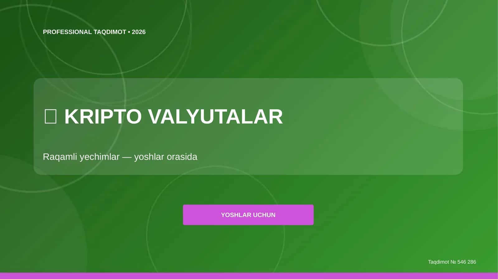 Kripto valyutalar: raqamli yechimlar (yoshlar orasida)