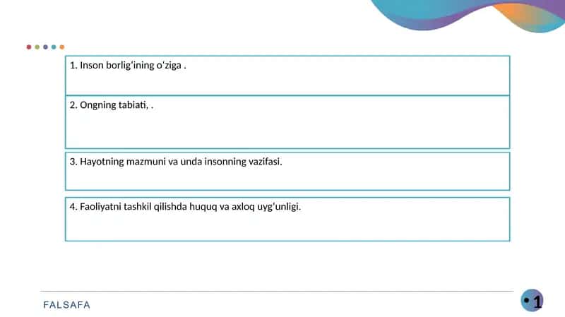 Inson borlig‘ining o‘ziga