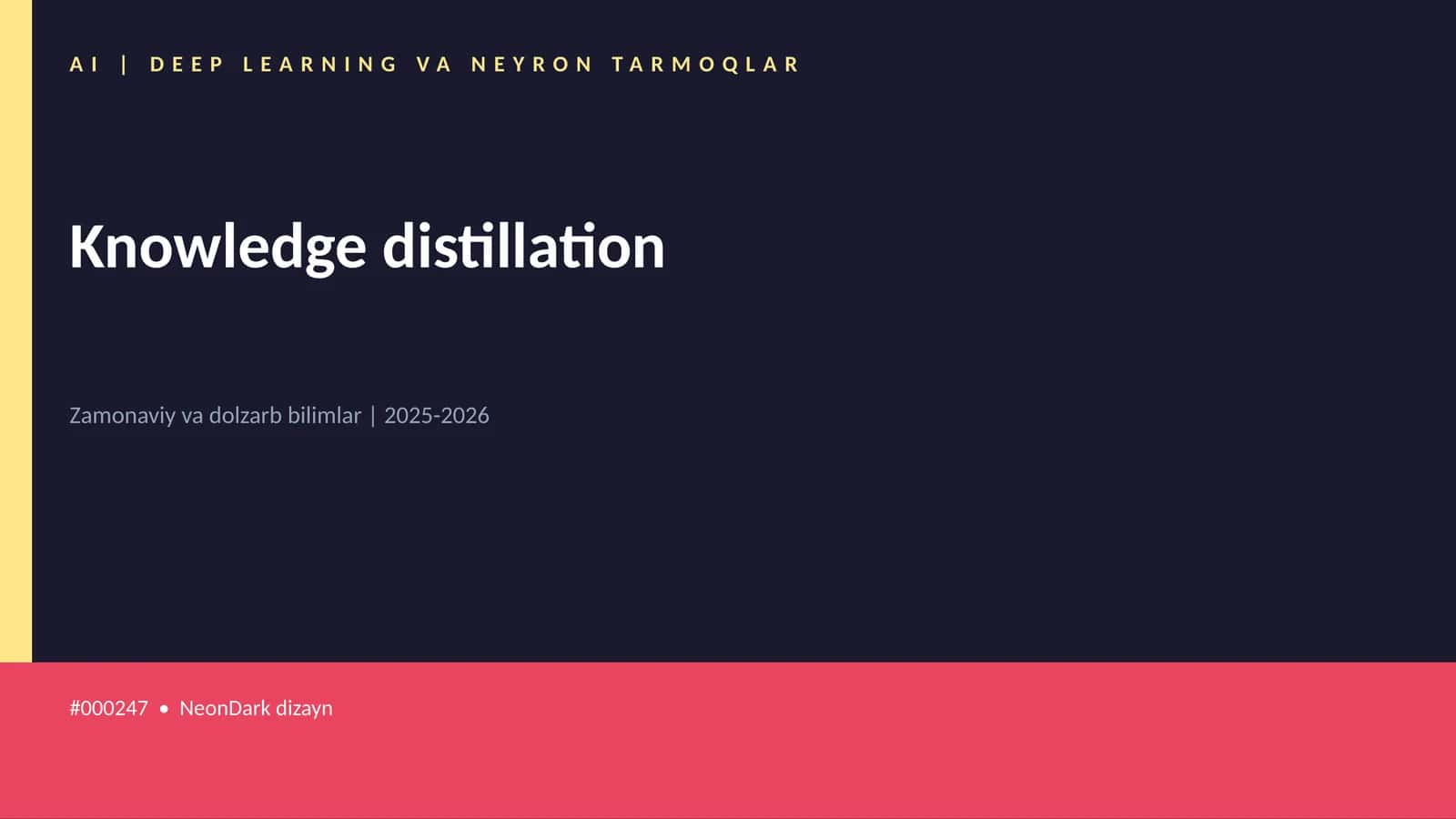 Knowledge distillation