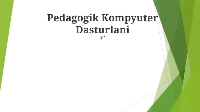 Pedagogik Kompyuter Dasturlani