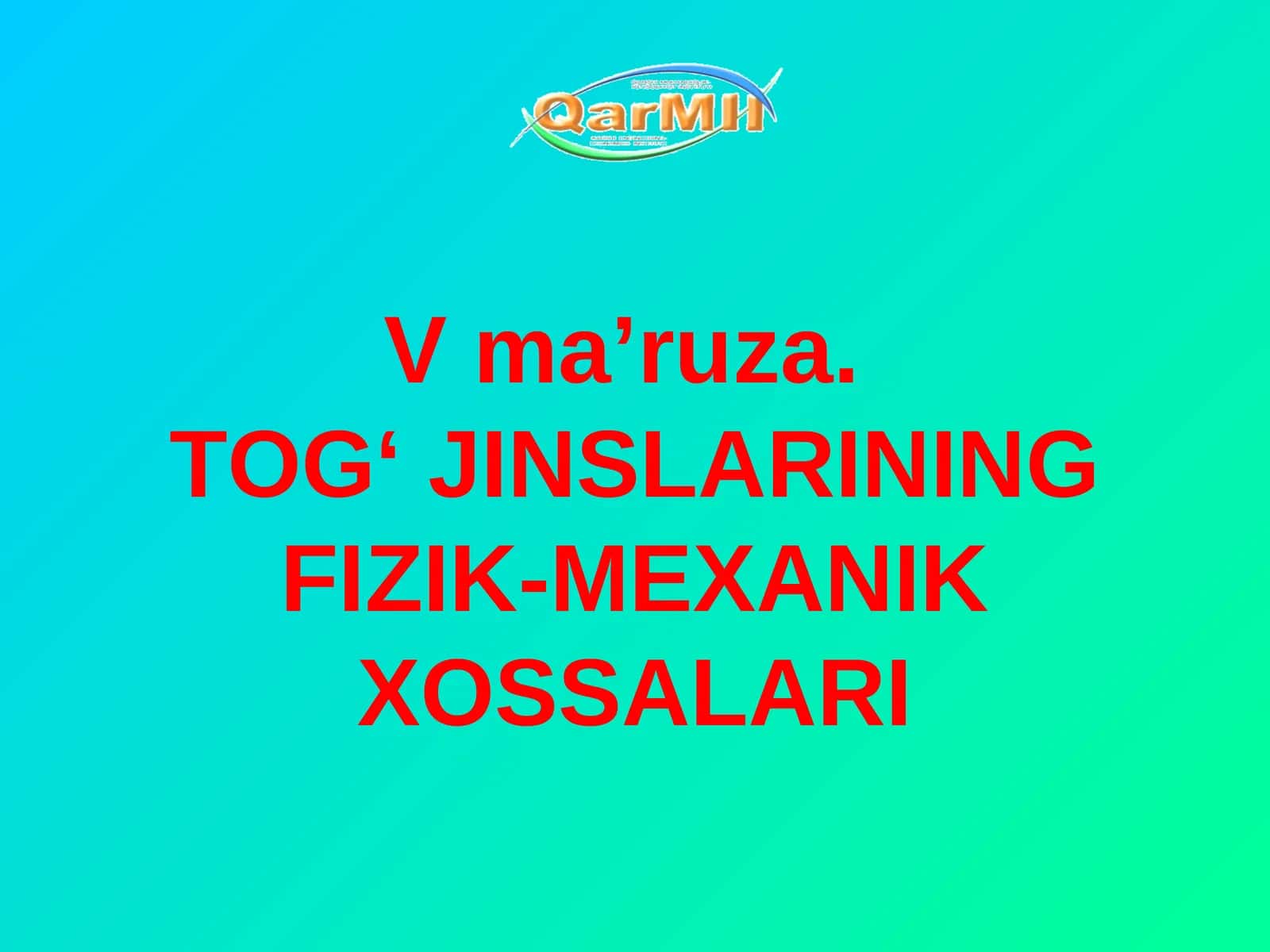 TOG‘ JINSLARINING FIZIK-MEXANIK XOSSALARI