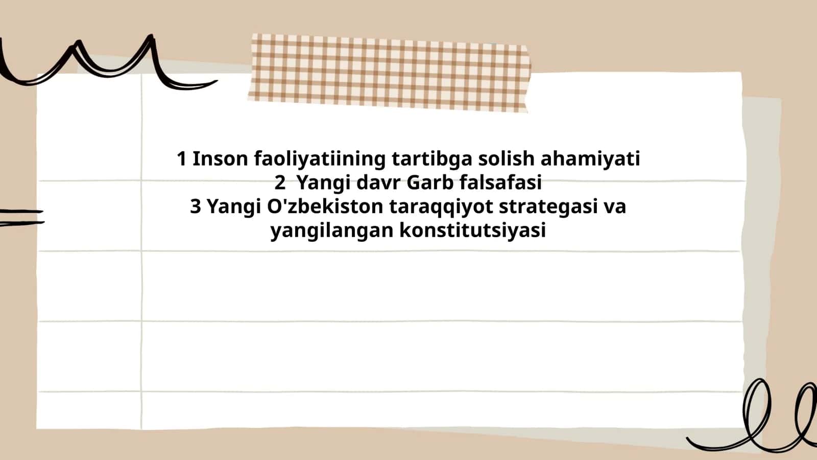 Inson faoliyatiining tartibga solish ahamiyati