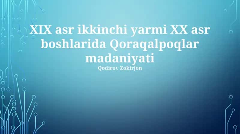 Qoraqalpoqlar madaniyati