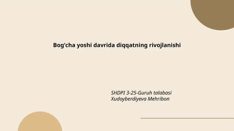 Diqqatning rivojlanishi