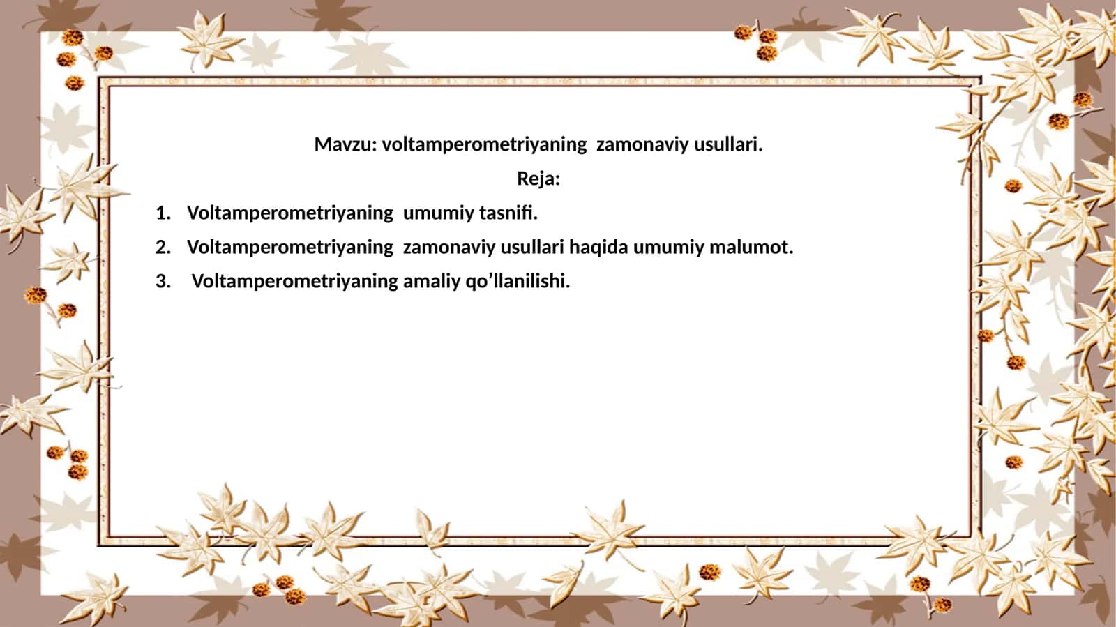 voltamperometriyaning zamonaviy usullari