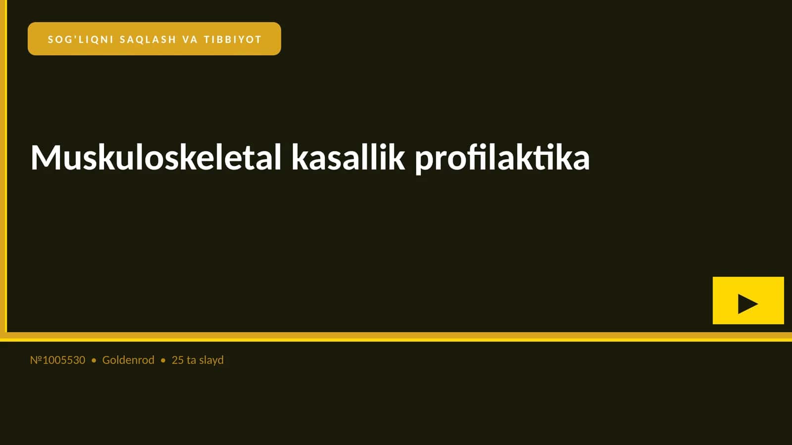 SOG'LIQNI SAQLASH VA TIBBIYOT