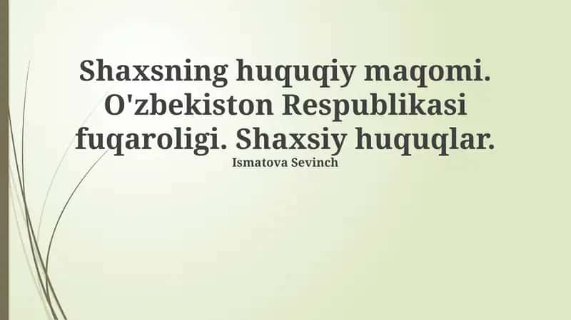 Oʻzbekiston Respublikasining Fuqaroligi