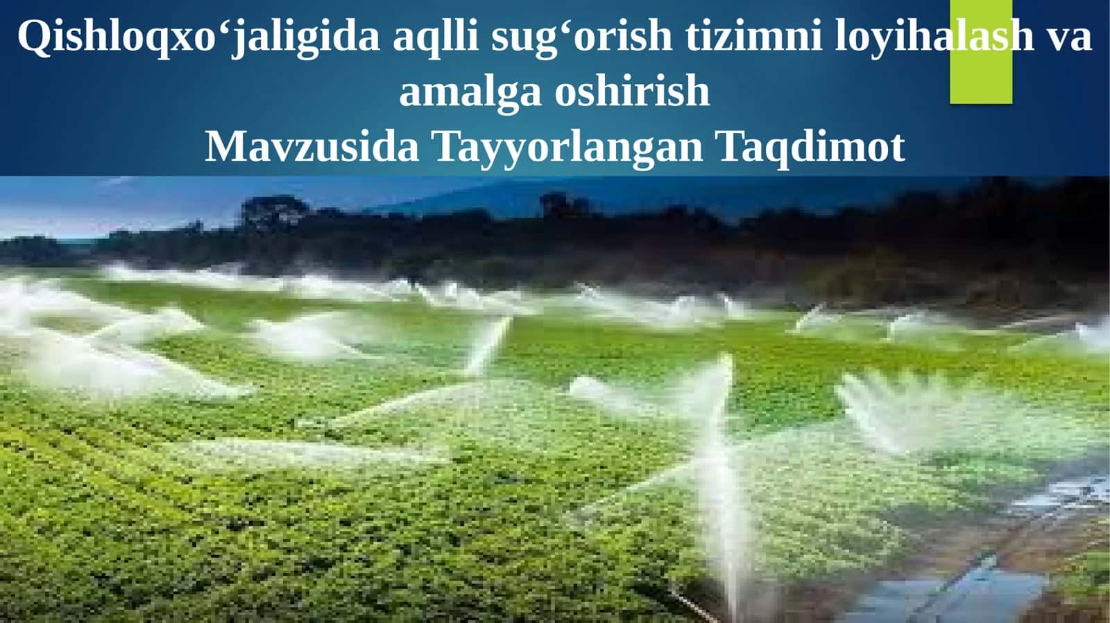 Aqlli sugʻorish tizimlari