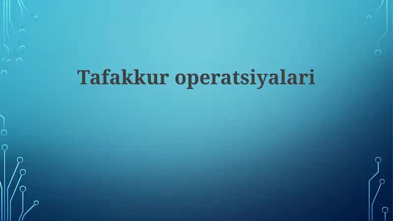 Tafakkuroperatsiyalari
