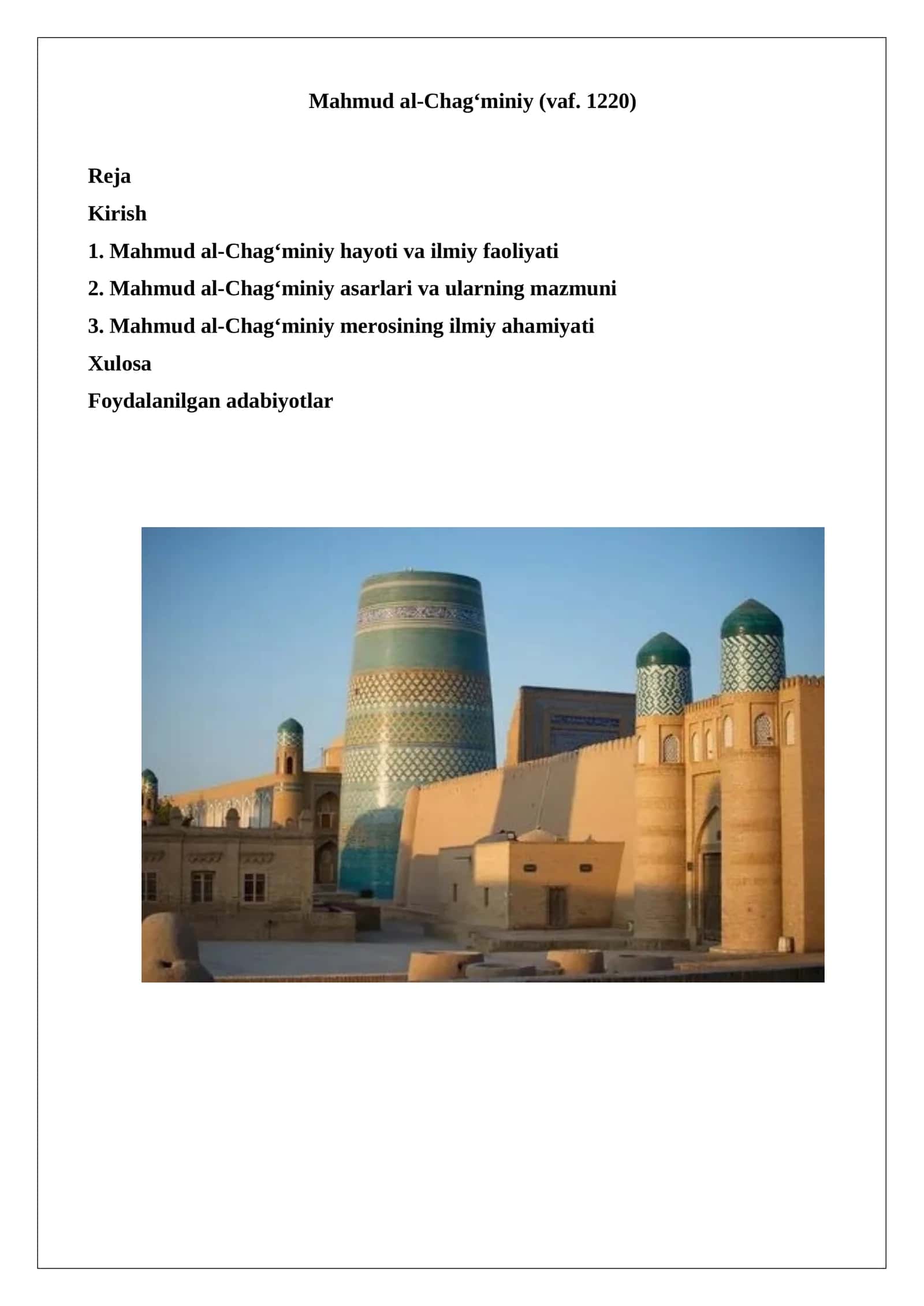 Mahmud al-Chag‘miniy