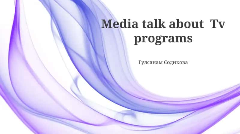 Media talk about TV programs