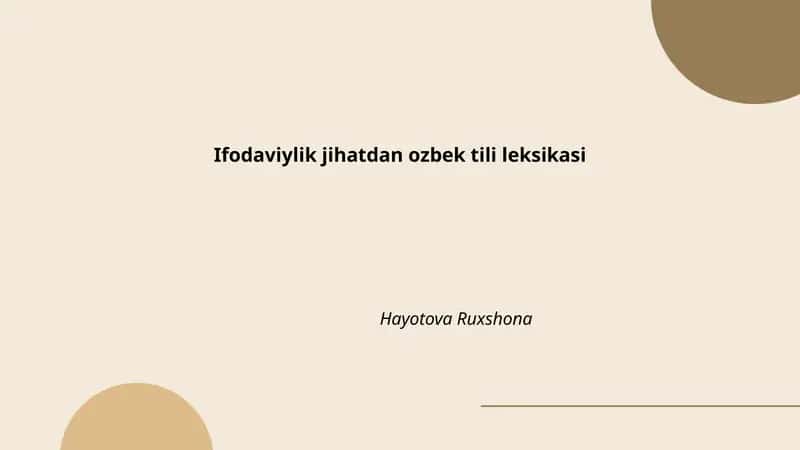 Emotsional leksika: his-tuyg'uni ifodalovchi so'zlar