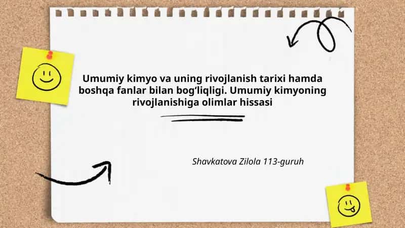 Umumiy kimyo va uning rivojlanish tarixi