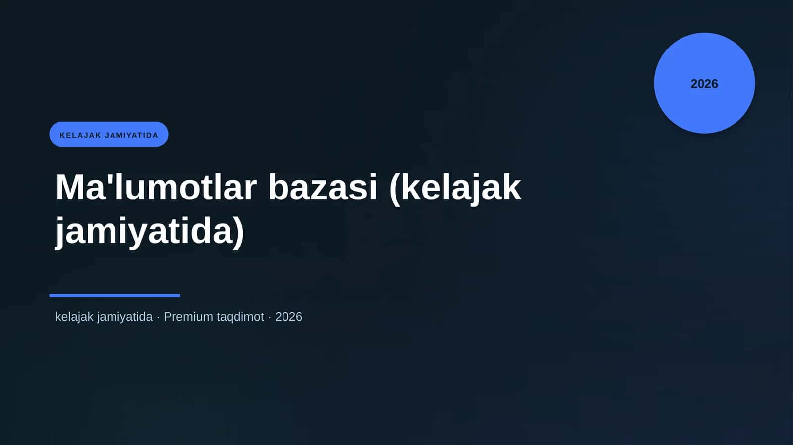Ma'lumotlar bazasi (kelajak jamiyatida)