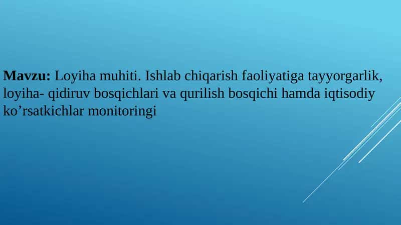 Loyiha muhiti