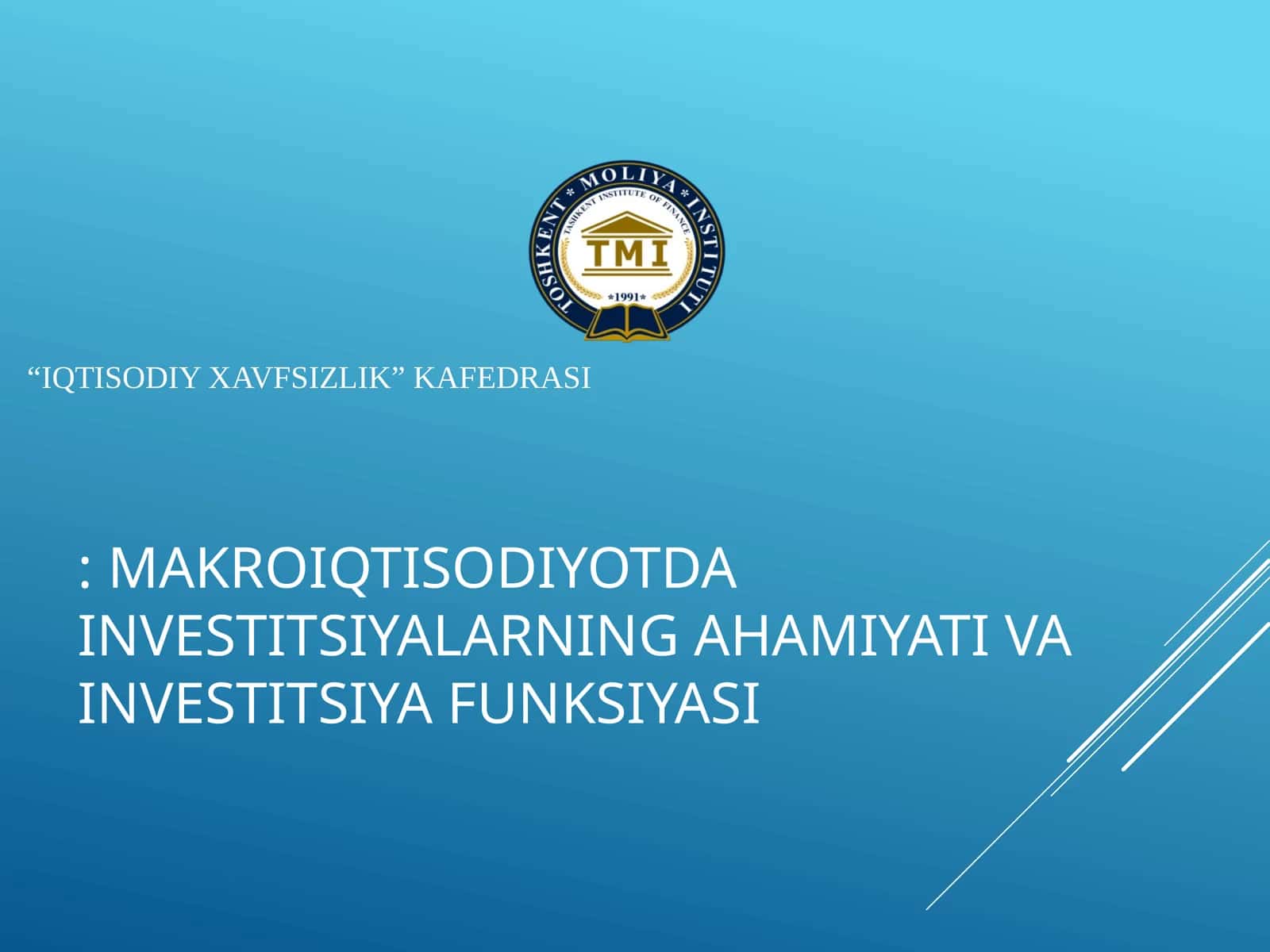 Avtonom investitsiyalar grafigi