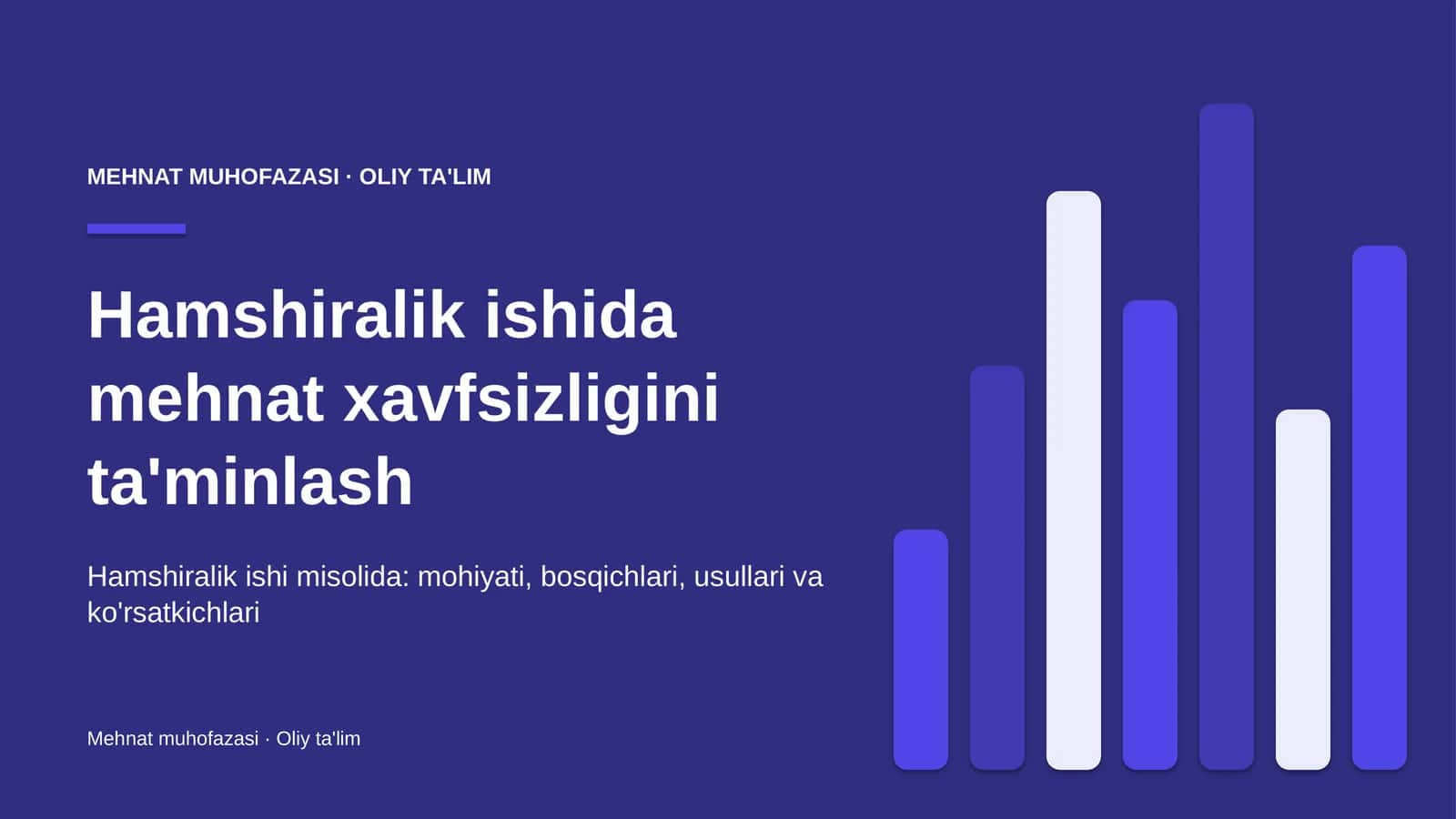 Hamshiralik ishida mehnat xavfsizligini ta'minlash