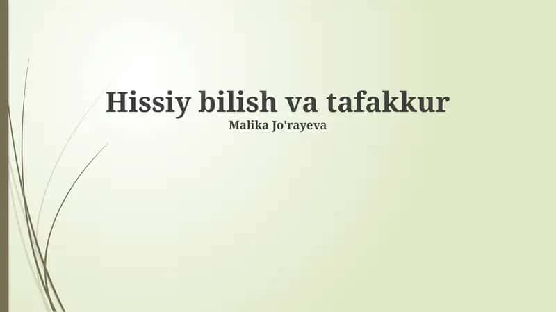 Hissiy bilish va tafakkur
