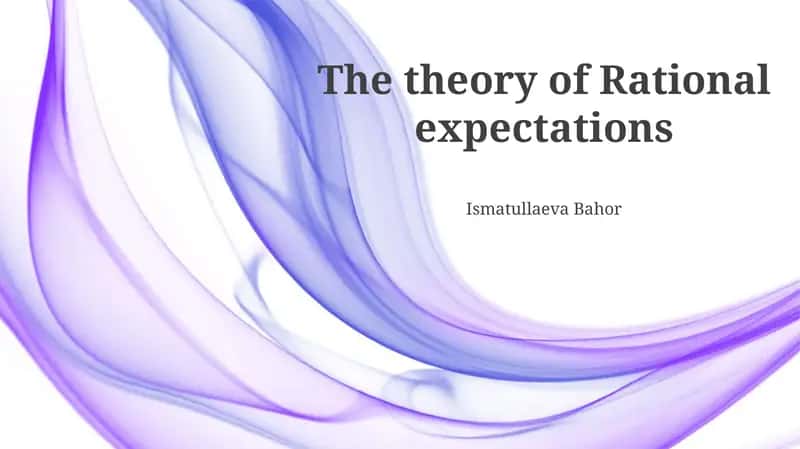 The theory of Rational expectations