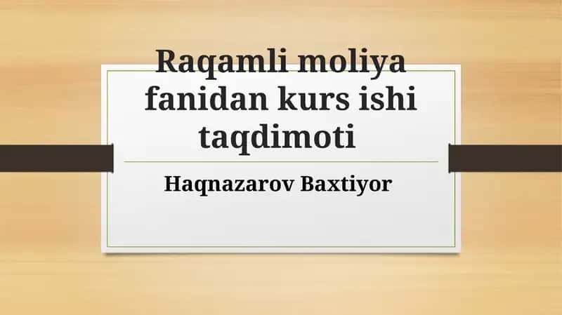 Raqamli Moliya Aktivlari