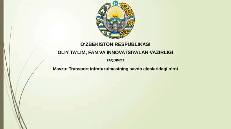 Transportinfratuzulmasiningavdoalqalaridagioʻrni