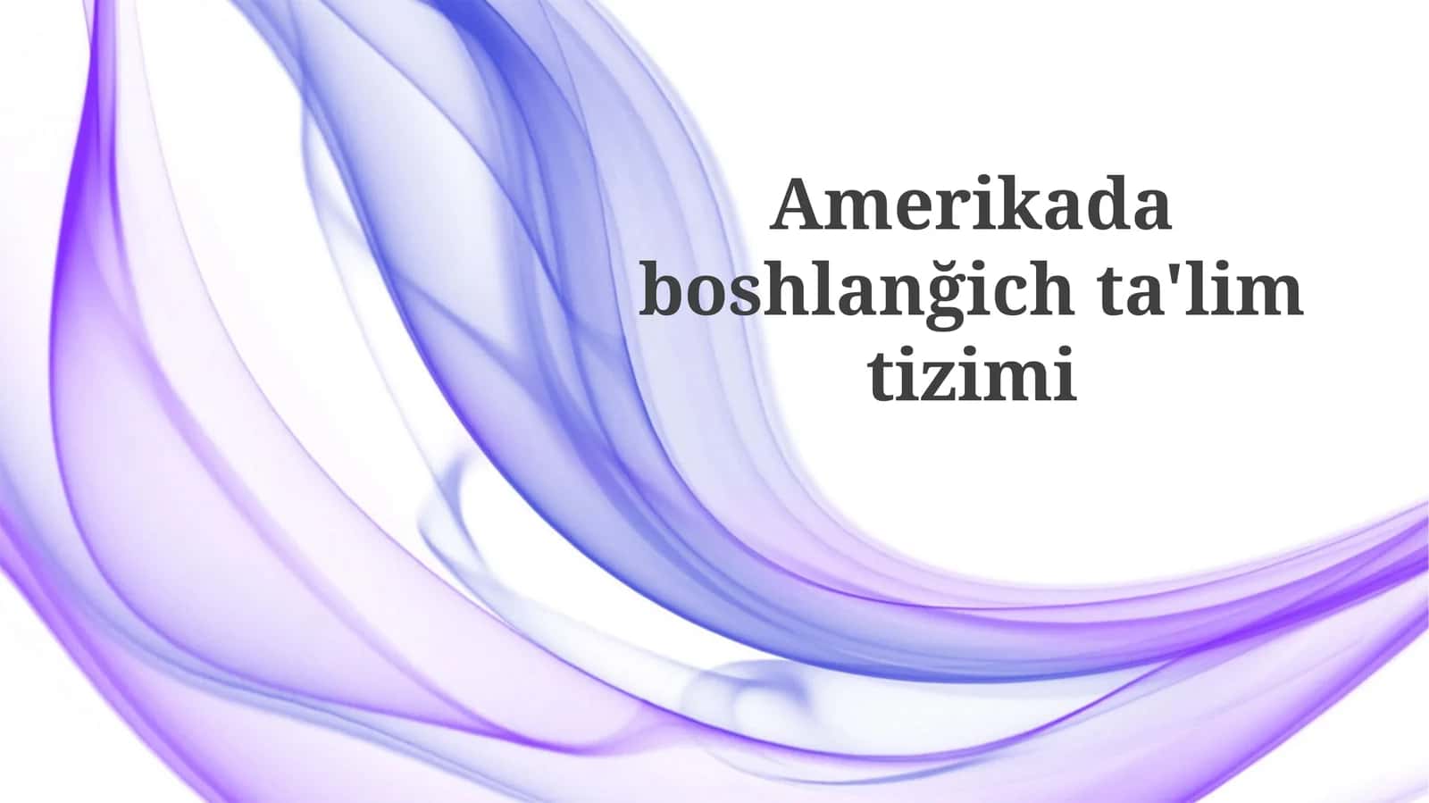Amerika Boshlan'ich Ta'lim Tizimi