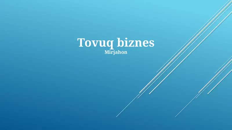 Tovuq biznes