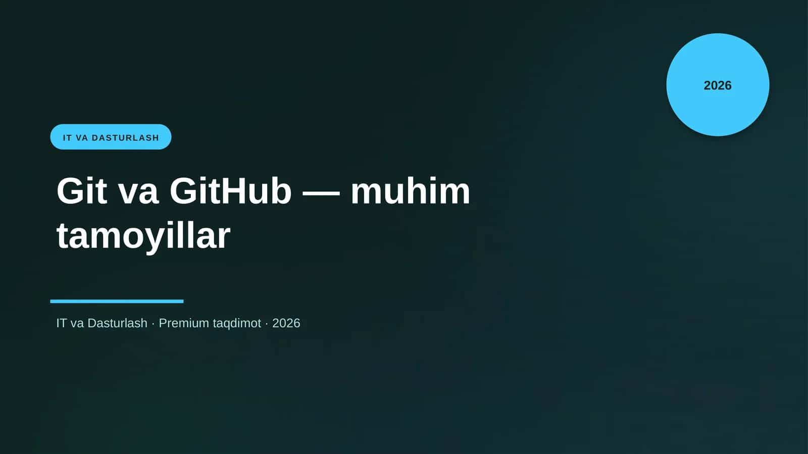 Git va GitHub — muhim tamoyillar