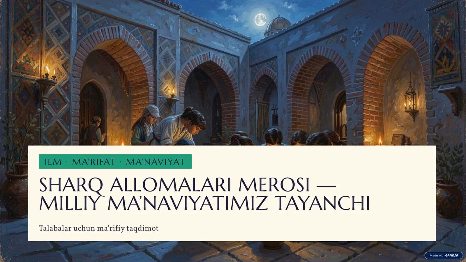 SHARQ ALLOMALARI MEROSI