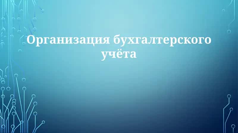 Организация бухгалтерского учета