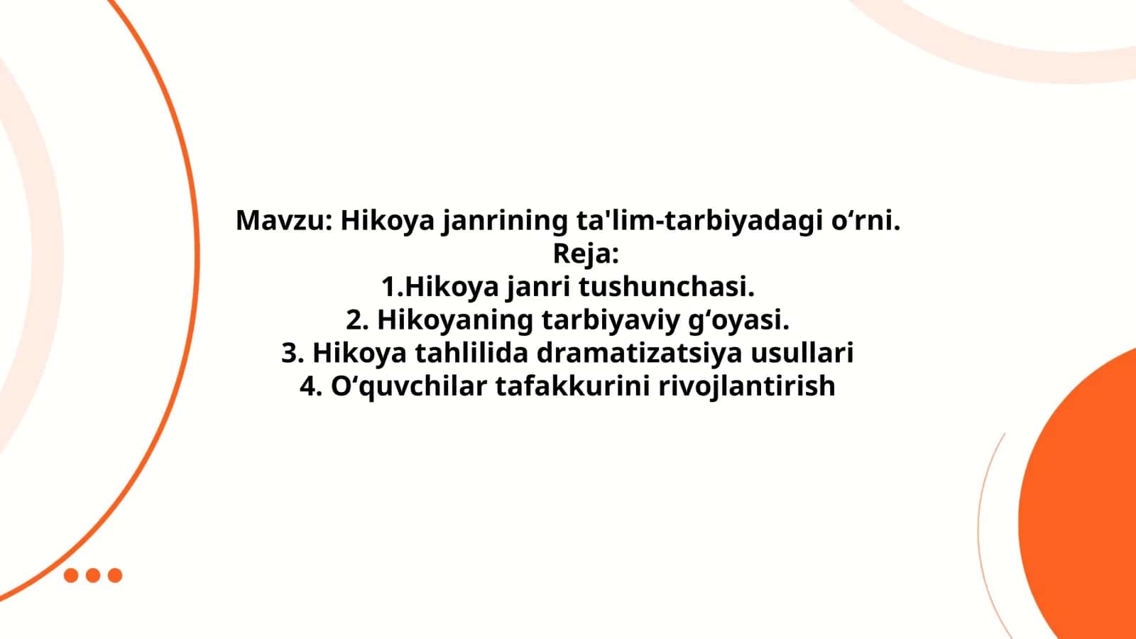 Hikoya janrining ta'lim-tarbiyadagi oʻrni