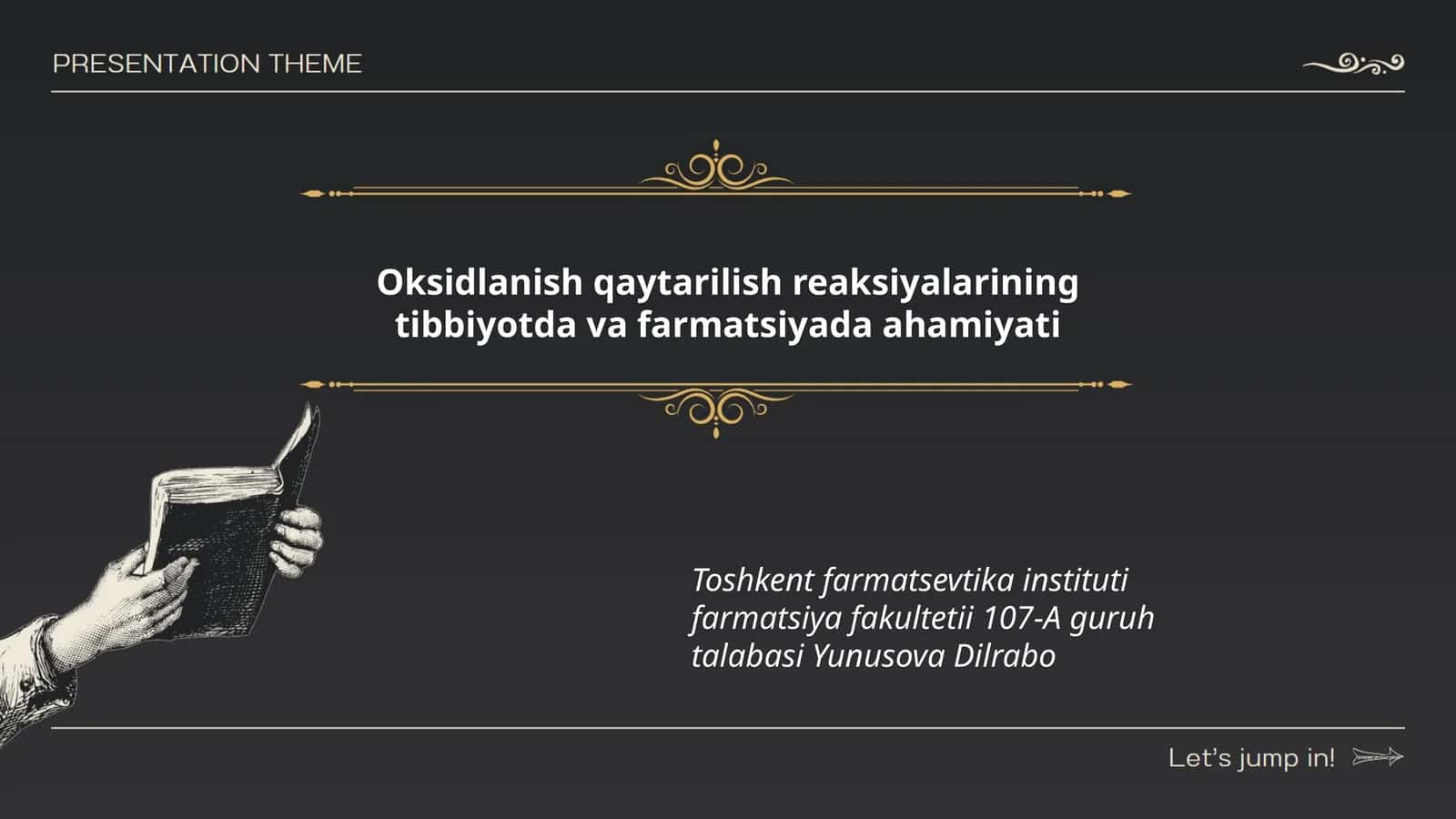 Oksidlanish qaytarilish reaksiyalarining tibbiyotda va farmatsiyada ahamiyati