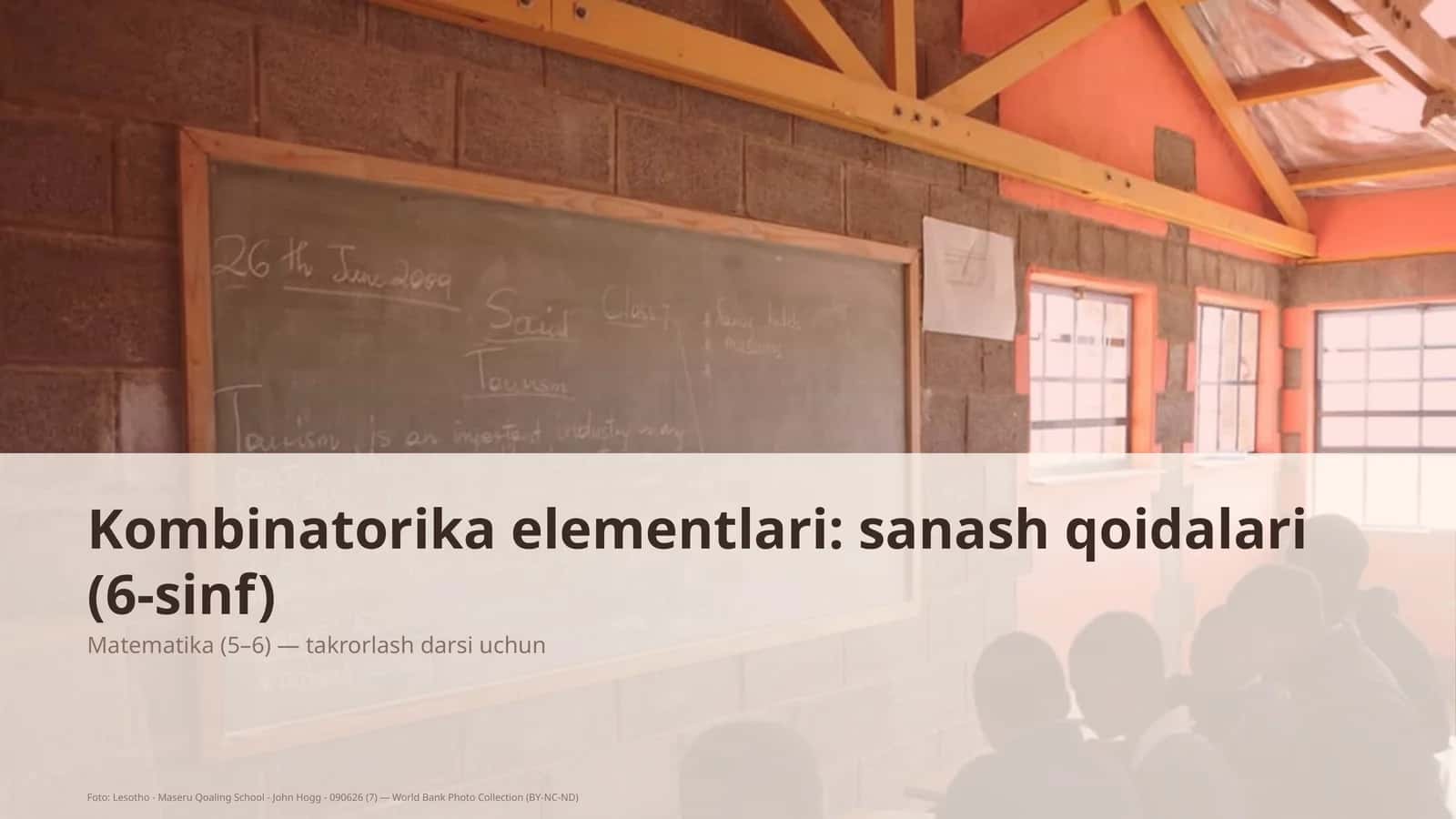Kombinatorika elementlari: sanash qoidalari (6-sinf)