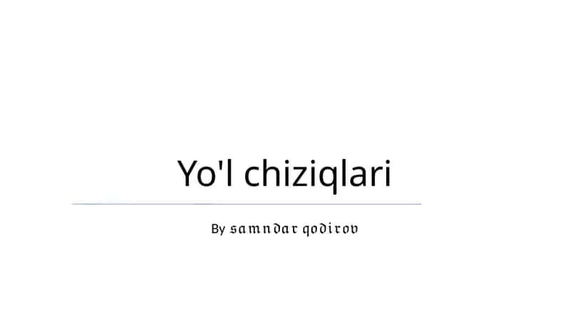 Yo'l chiziqlari