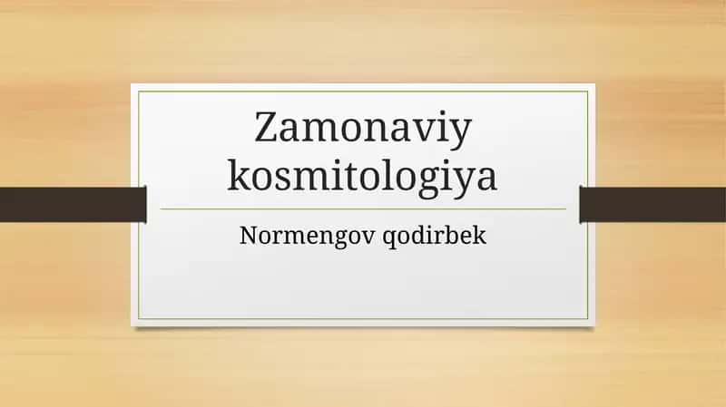 zamonaviy kosmetologiya mustaqil ish