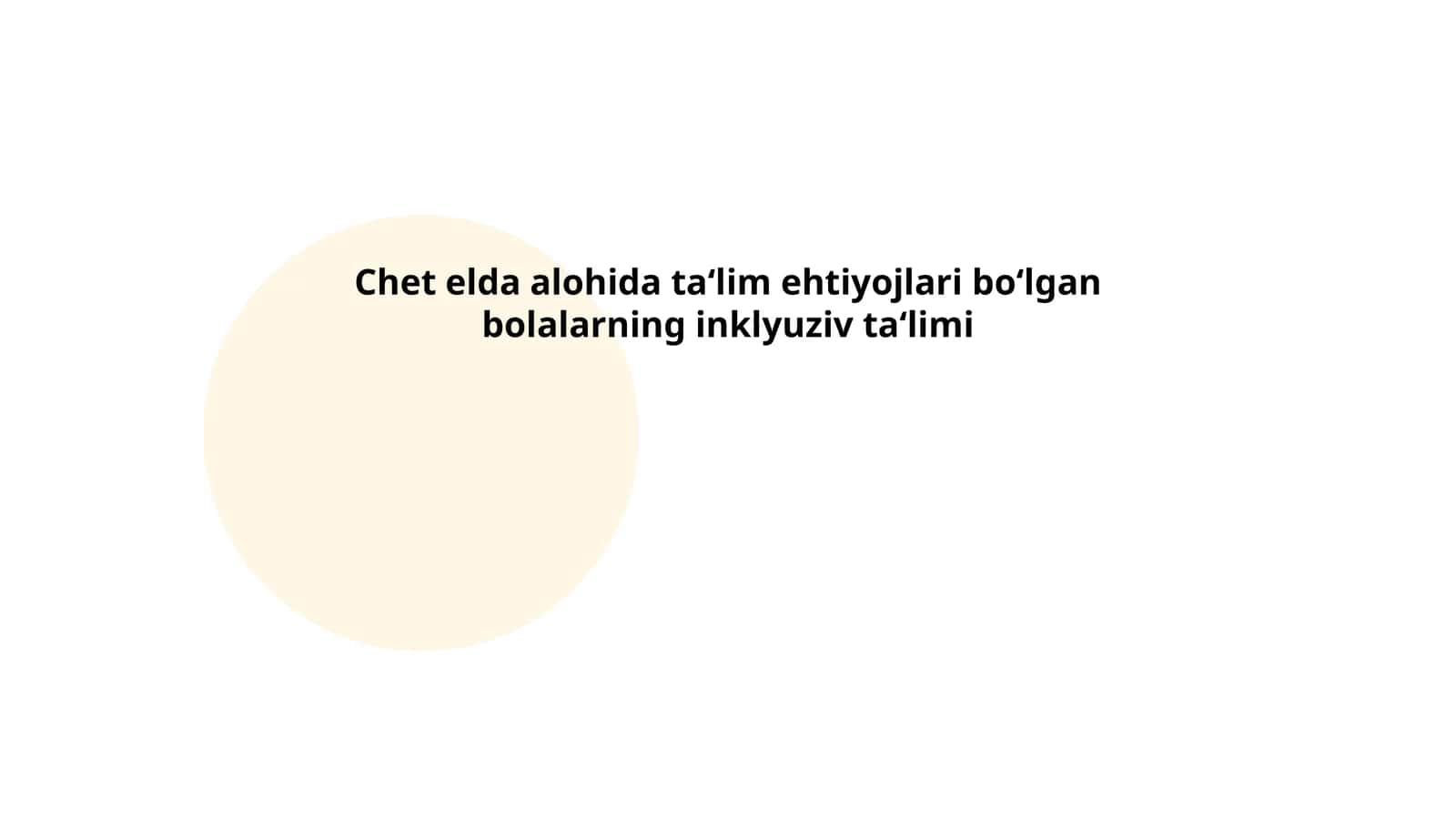 Chet elda alohida ta'lim ehtiyojlari bo'lgan bolalarning inklyuziv ta'limi