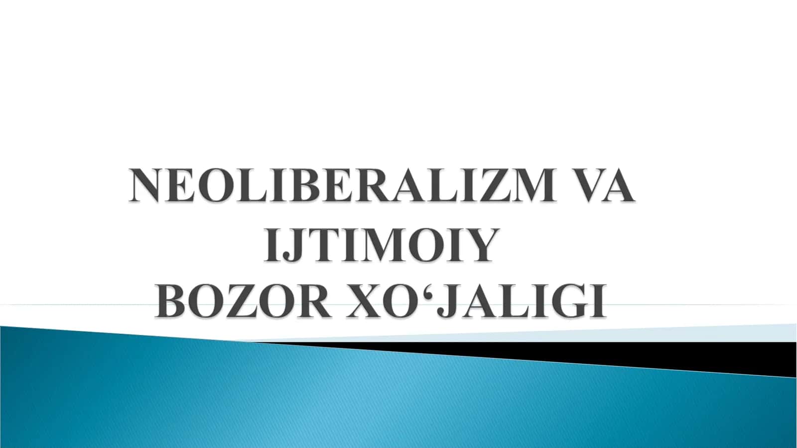 Neoliberalizm konsepsiyasi