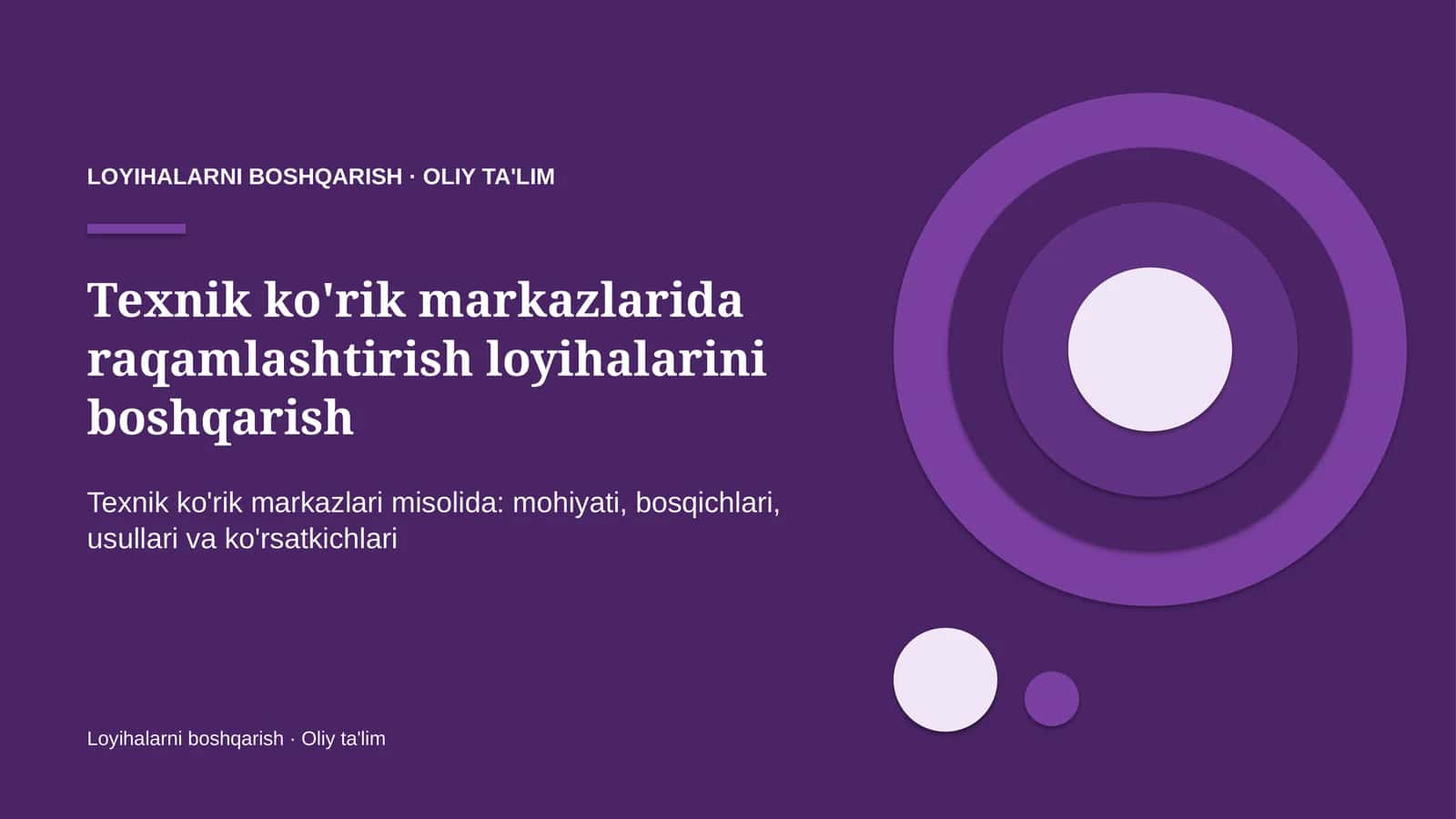 texnik ko'rik markazlarida raqamlashtirish loyihalarini boshqarish 4115