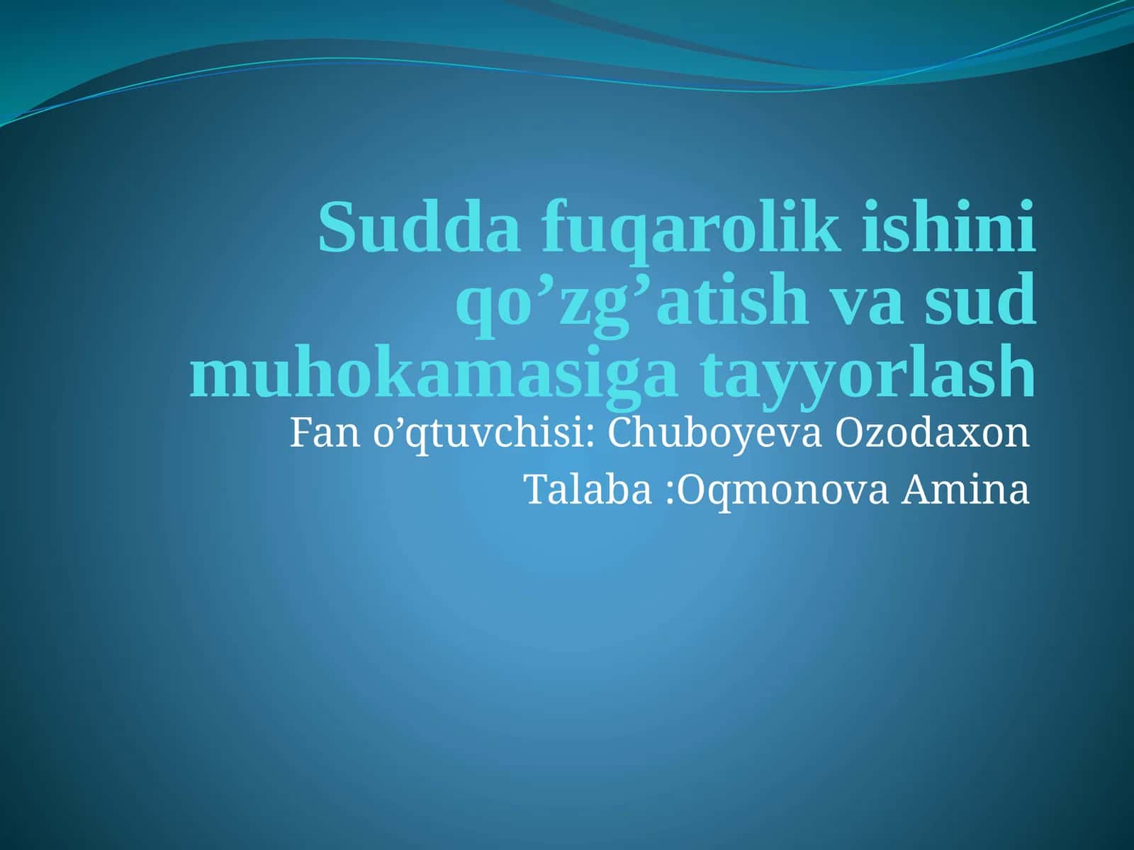 Fuqarolikni qo'zg'atish va sud muhokamasi