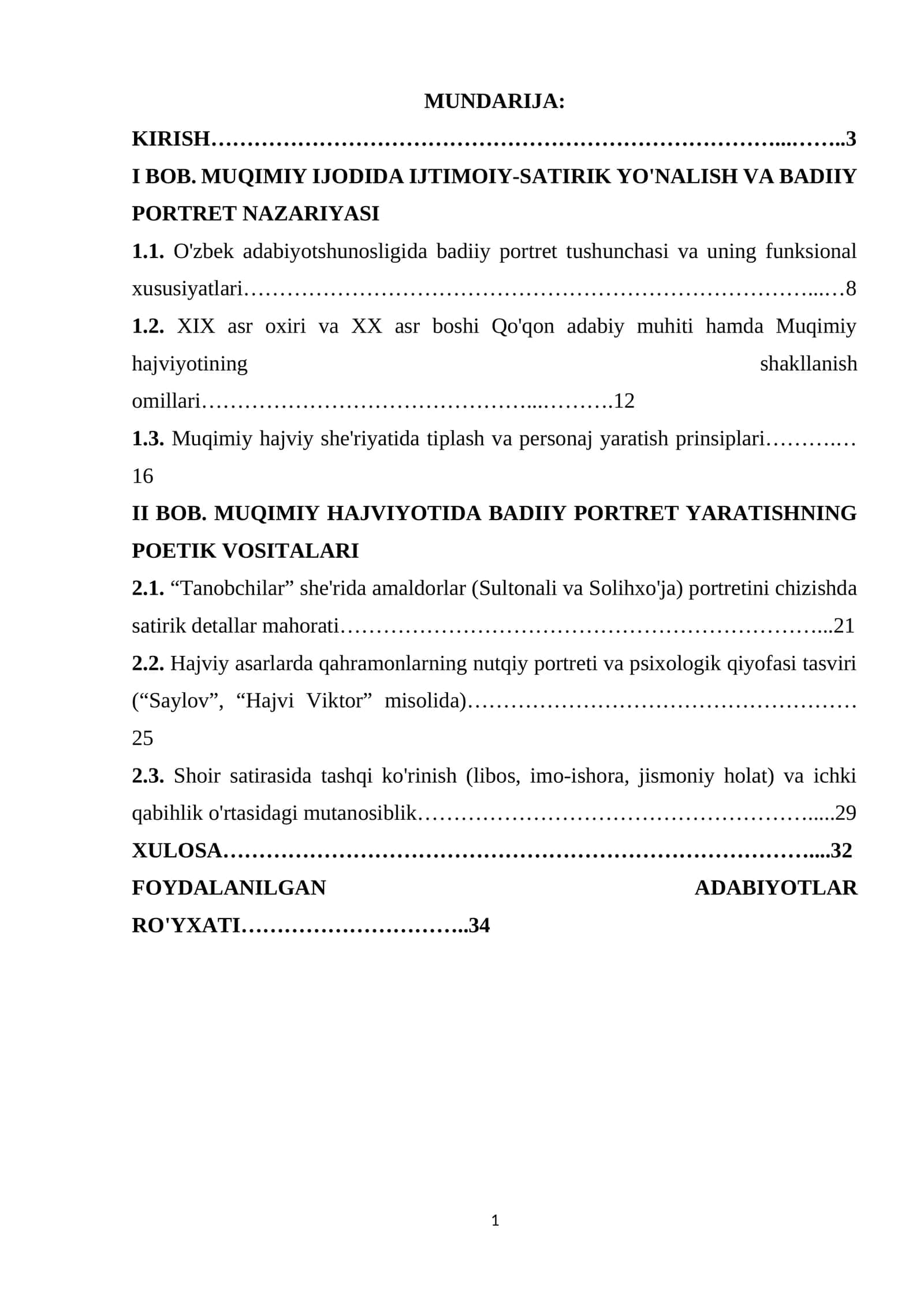 Bob. Muqimiy hajviyotida badiiy portret yaratishning poetik vositalari
