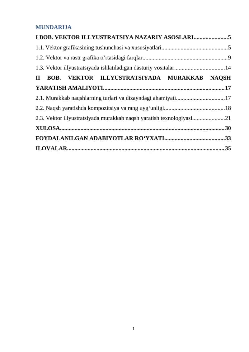 VEKTOR ILLYUSTRATSIYADA MURAKKAB NAQSH YARATISH AMALIYOTI