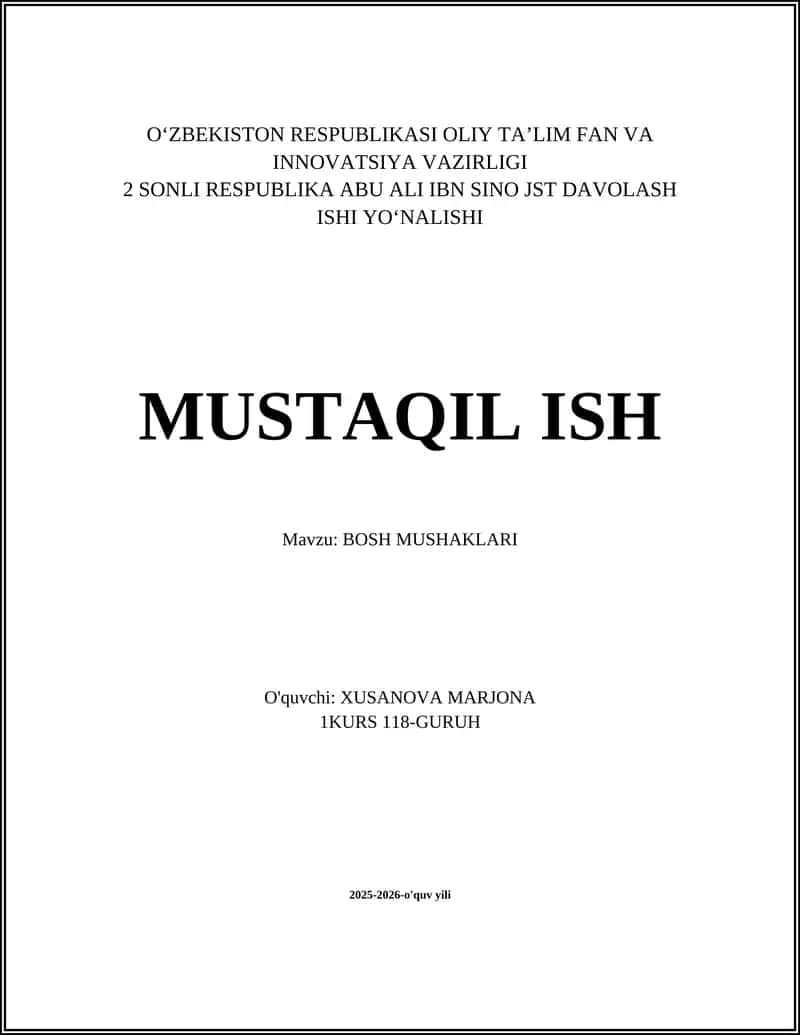 BOSH MUSHAKLARI