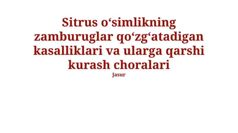 Antraknoz kasalligi