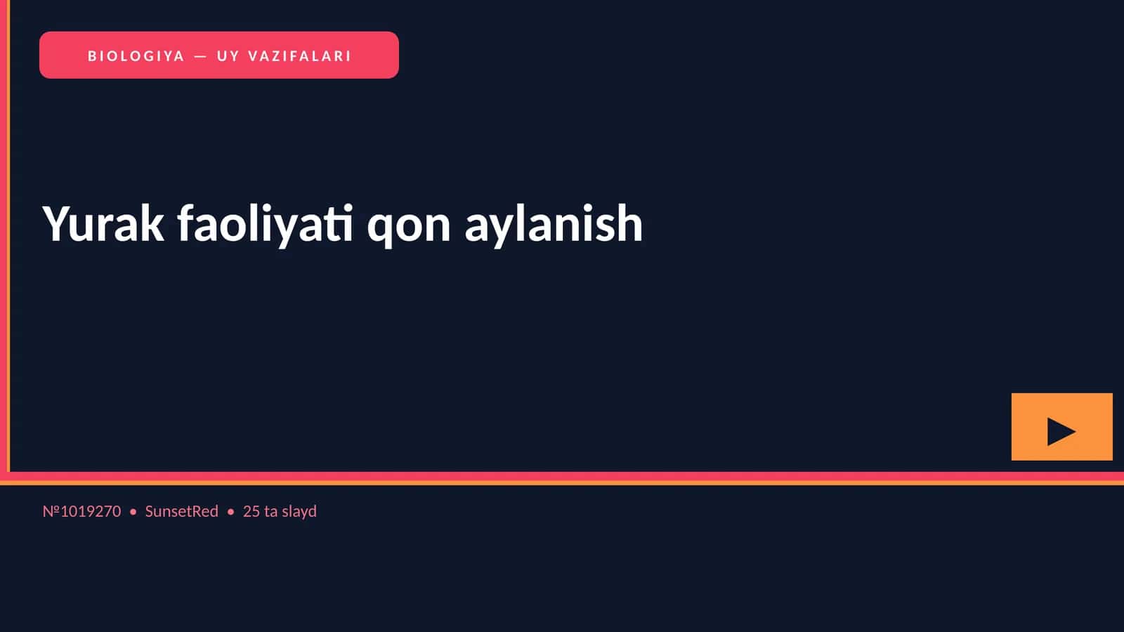 BIOLOGIYA — UY VAZIFALARI
