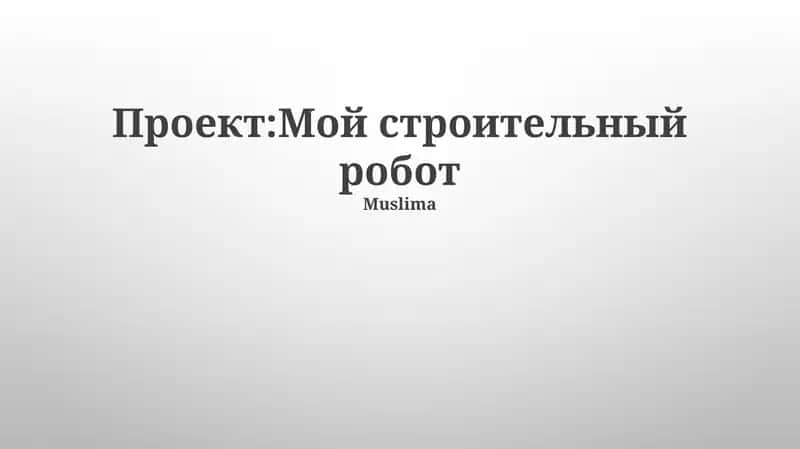 Проект: Мой строительный робот