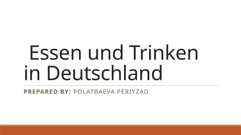 Essen und Trinken in Deutschland